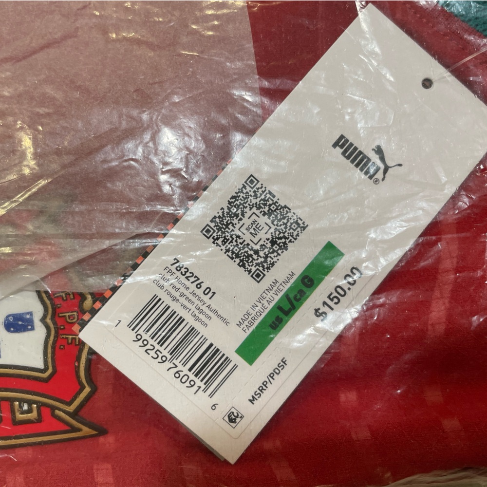 Puma Portugal Red and Green Authentic Men's Soccer Jersey - Ronaldo 7 - Picture 2 of 4